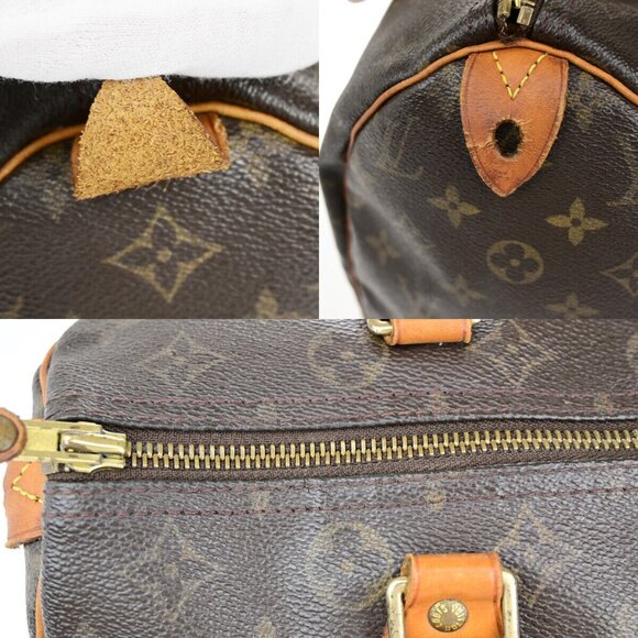 LOUIS VUITTON Speedy 30 Travel Hand Bag Monogram Leather Brown - Picture 9 of 14